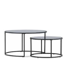 Twin Soffbord ø79 Svart – Elegant och Flexibel Design för Ditt Vardagsrum