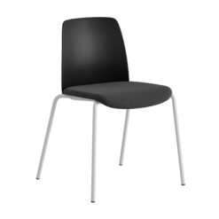 Choice – Stol med tygsits, plastrygg och vitt stativ