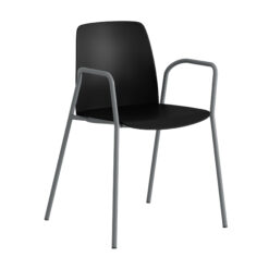 Choice – Plaststol med armstöd och silver stativ