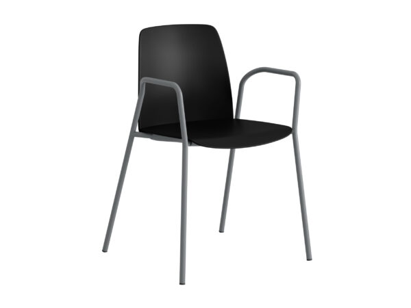 Choice – Plaststol med armstöd och silver stativ