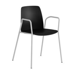 Choice – Plaststol med armstöd och vitt stativ