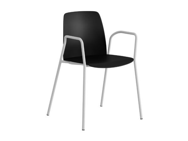 Choice – Plaststol med armstöd och vitt stativ