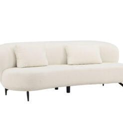 Luna – 3-sits soffa i vitt boucletyg