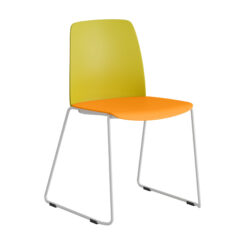 Choice - Stapelbar stol med sits och rygg i plast och vita medar