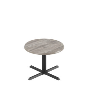 Ferrea bord med rund 70 cm skiva i Vintage Oak