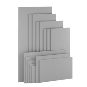 Rektangulär grå laminatbordsskiva, modern design.