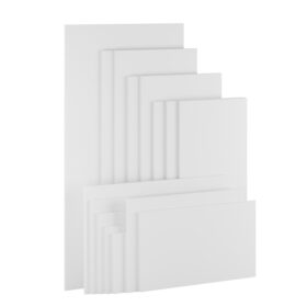 Rektangulär vit laminatbordsskiva, elegant och hållbar.