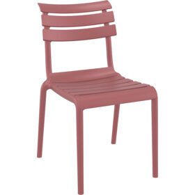 We need to output only the alt-text, max 10 words, Swedish, no extra text. The product: "ELJ Helen Stapelbar stol – Svart, mörkgrå, taupe, olivgrön eller marsala | Polypropylen". Filename: "helen chair marsala 800x800px". Alt text should describe