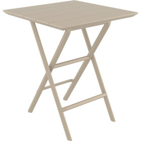We need to provide alt-text, max 10 words, in Swedish, no extra text. Provide just the alt-text. The product: "ELJ Helen Fällbart Bord 60×60 cm – Svart, mörkgrå, olivgrön, taupe eller marsala | Glasfiber". Filename: "helen folding table 60